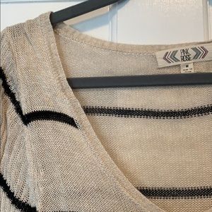 Pink Rose Striped Sweater